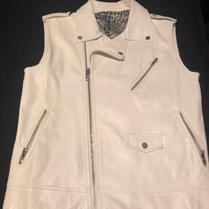 Faux leather white Men’s vest